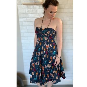 Anthropologie Maeve Cotton Bird Print Dress